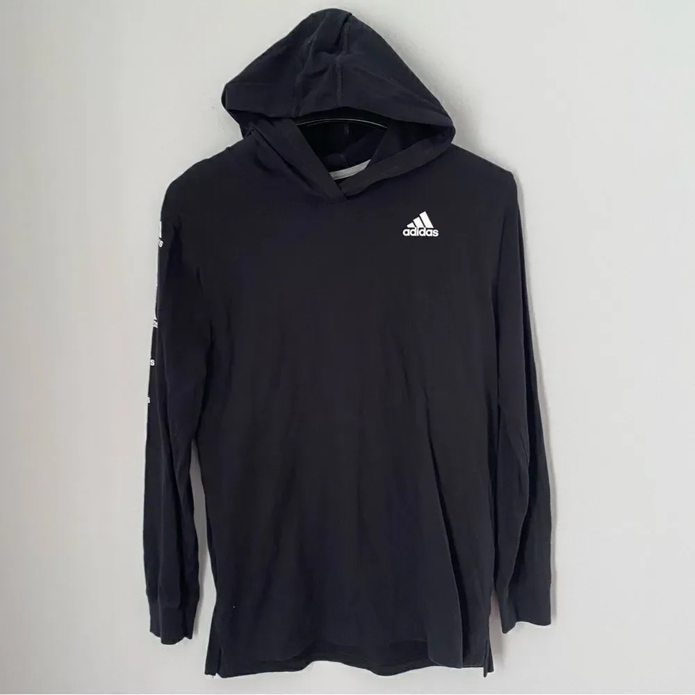 Adidas Boys’ Long Sleeve Hoodie Teeshirt Black L